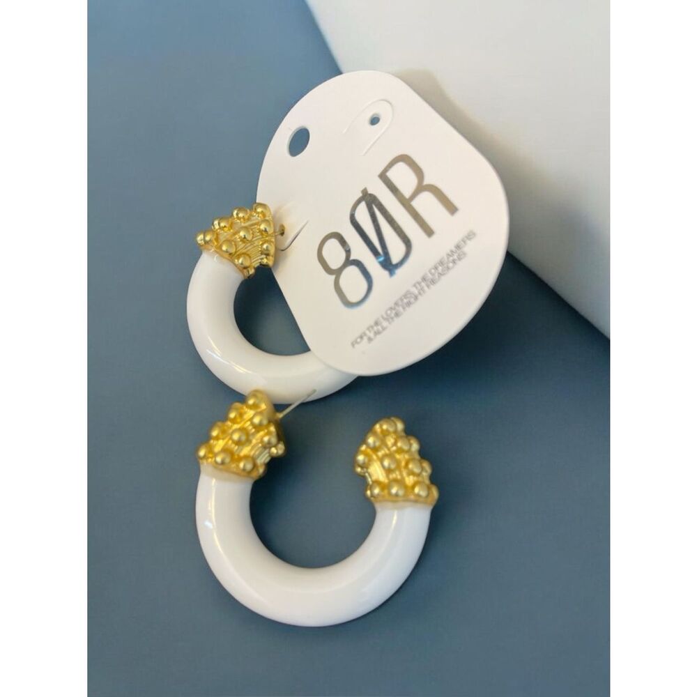 Revolve 8 Other Reasons white gold lucite hoop earrings New